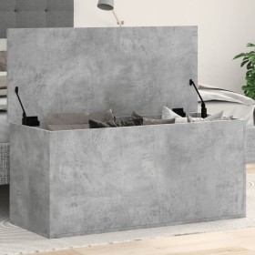 Caja de almacenaje madera ingeniería gris hormigón 100x42x46
