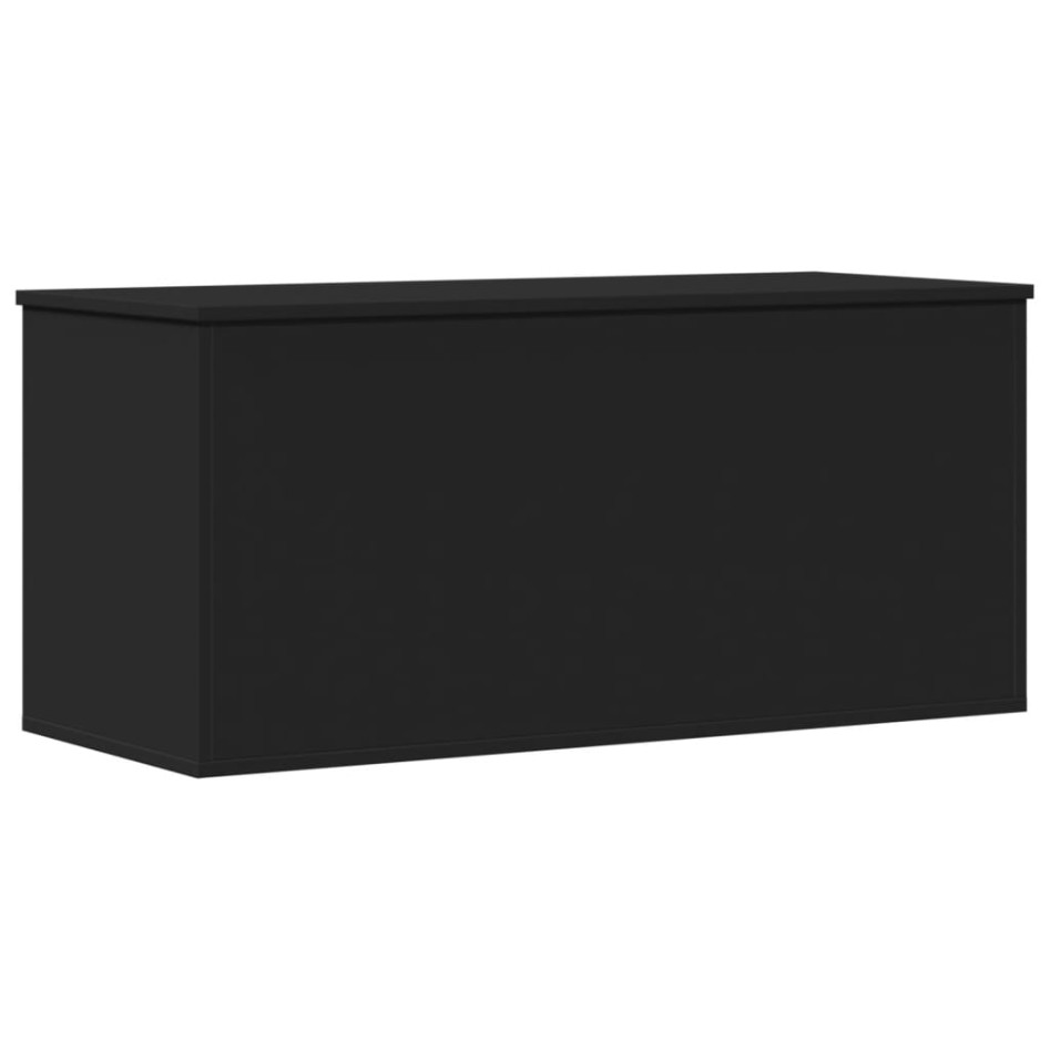 Caja de almacenaje madera de ingeniería negro 100x42x46
