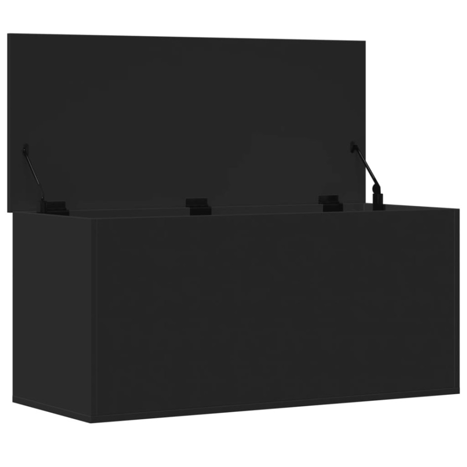 Caja de almacenaje madera de ingeniería negro 100x42x46