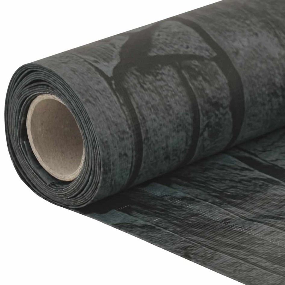 Pantalla de privacidad de balcón PVC look piedra gris