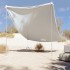 Toldo de playa con anclas de arena gris 214x236