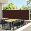 Toldo lateral retráctil para patio marrón 140x600 cm
