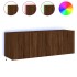 Muebles TV de pared luces LED 2 uds marrón roble 60x35x41