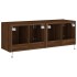 Muebles TV de pared luces LED 2 uds marrón roble 60x35x41