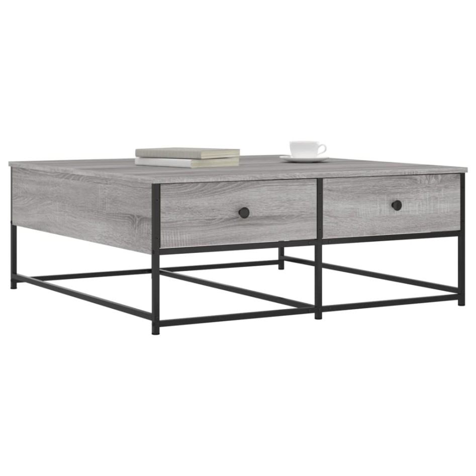 Mesa de centro madera de ingeniería gris Sonoma 100x99x40
