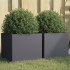 Jardineras 2 unidades acero gris antracita 32x30x29