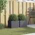 Jardineras 2 unidades acero gris antracita 32x30x29