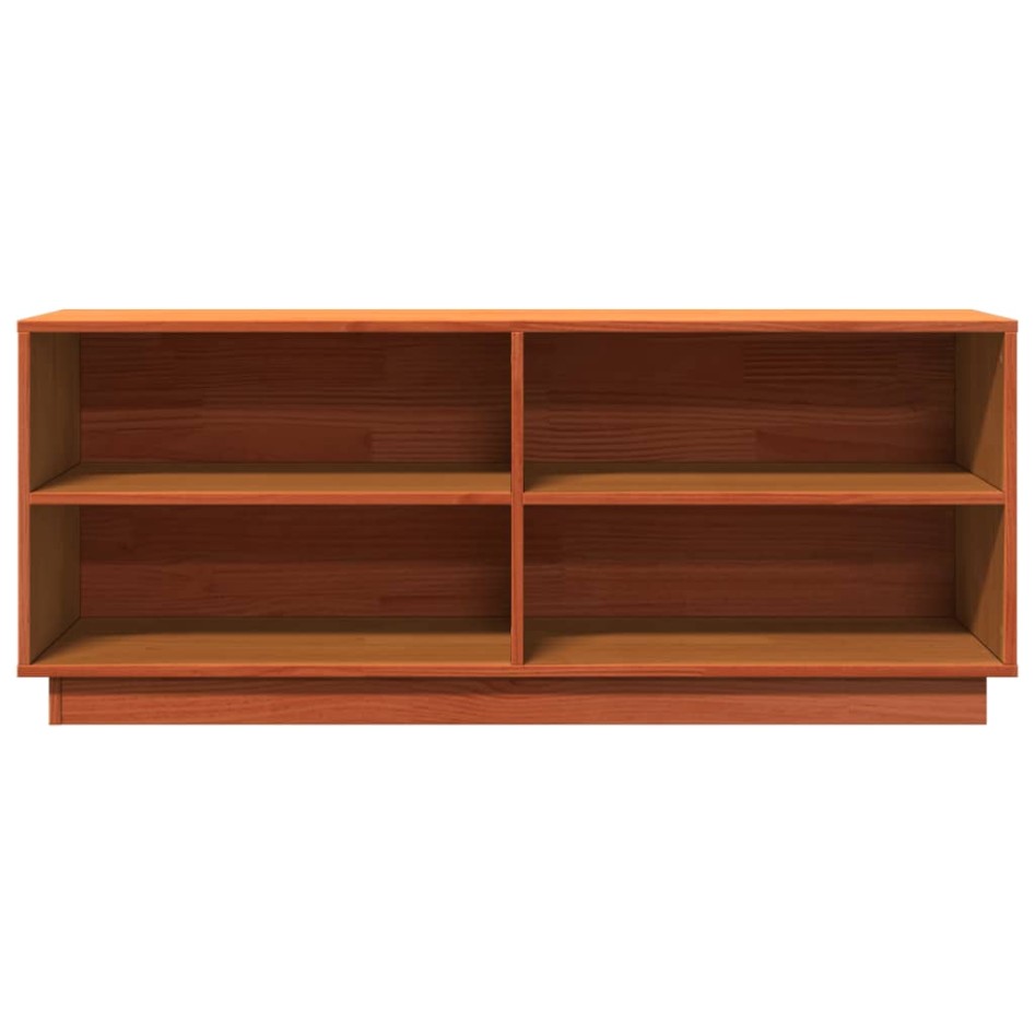 Mueble zapatero madera maciza de pino marrón cera 110x34x45