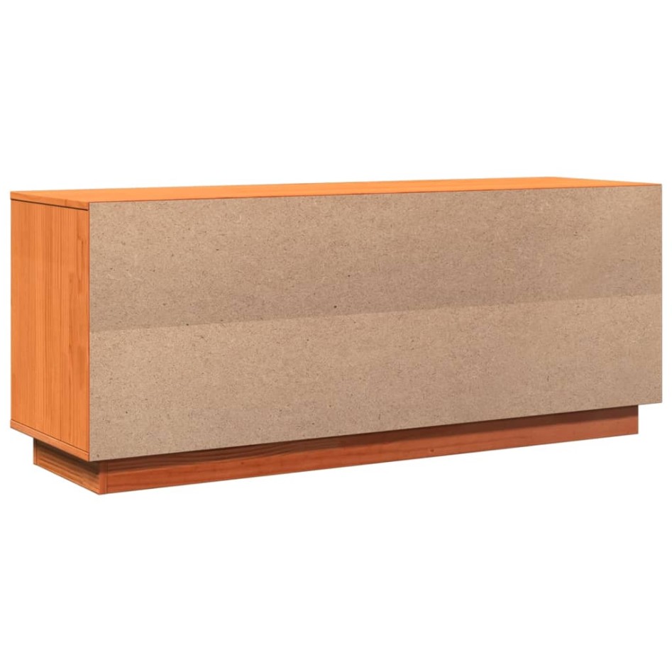 Mueble zapatero madera maciza de pino marrón cera 110x34x45