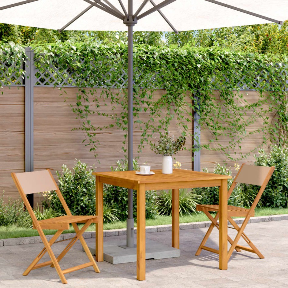 Sillas de bistró 2 uds madera maciza acacia y tela gris