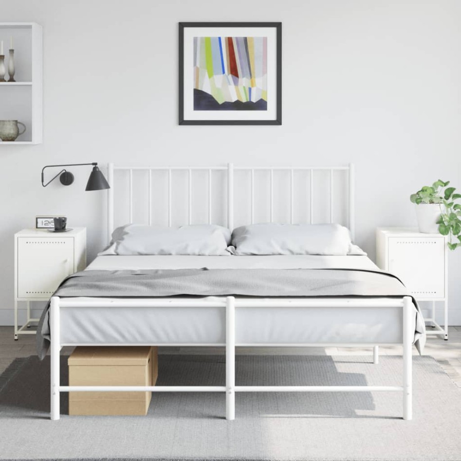 Mesitas de noche 2 unidades acero blanco 36x39x60,5