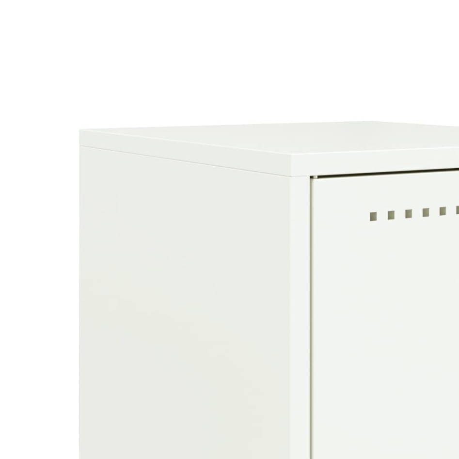 Mesitas de noche 2 unidades acero blanco 36x39x60,5