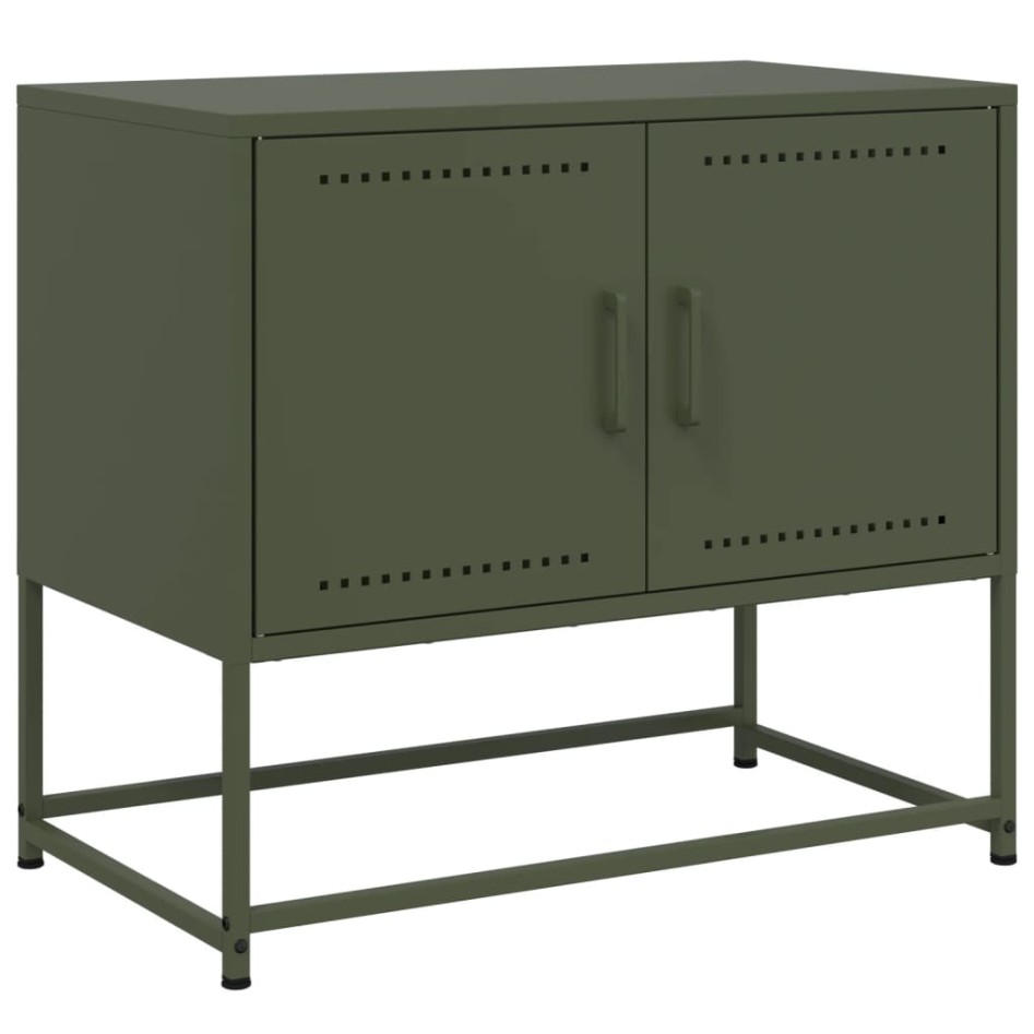Mueble para TV de acero verde oliva 68,5x39x60,5