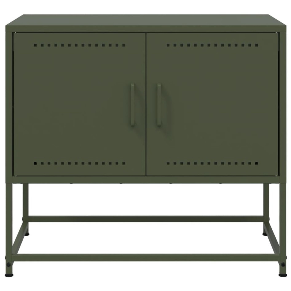 Mueble para TV de acero verde oliva 68,5x39x60,5