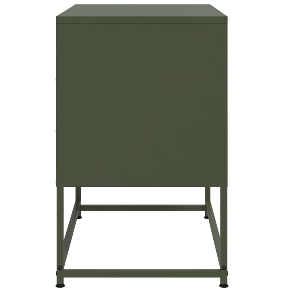 Mueble para TV de acero verde oliva 68,5x39x60,5