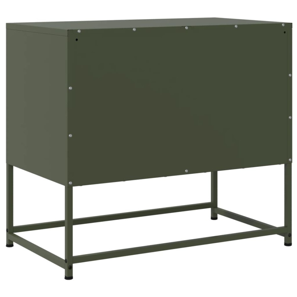 Mueble para TV de acero verde oliva 68,5x39x60,5