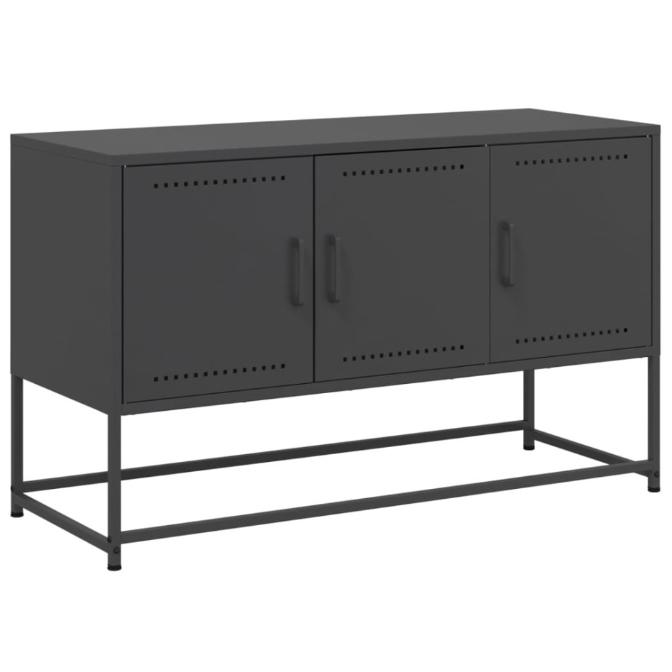 Mueble para TV de acero negro 100,5x39x60,5