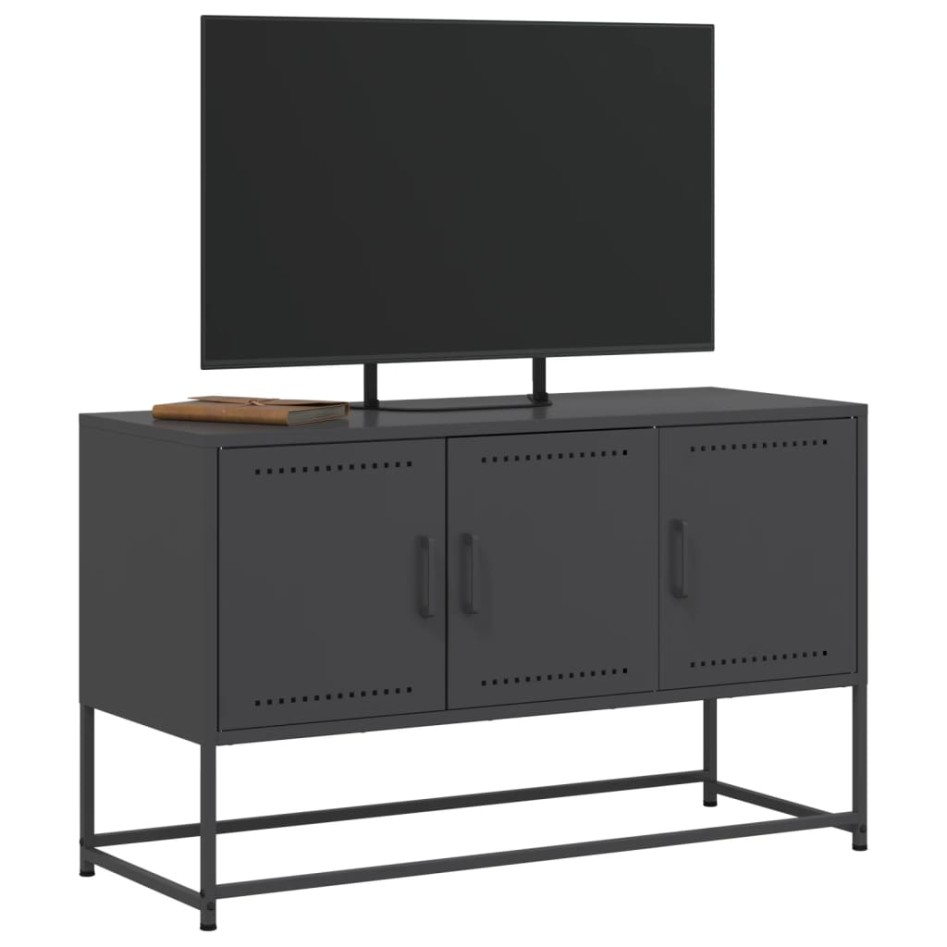 Mueble para TV de acero negro 100,5x39x60,5