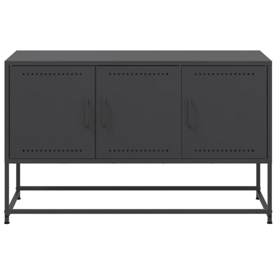 Mueble para TV de acero negro 100,5x39x60,5