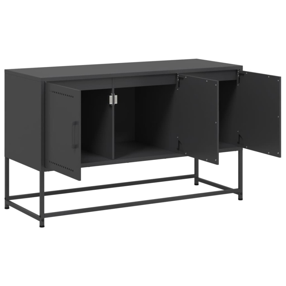 Mueble para TV de acero negro 100,5x39x60,5
