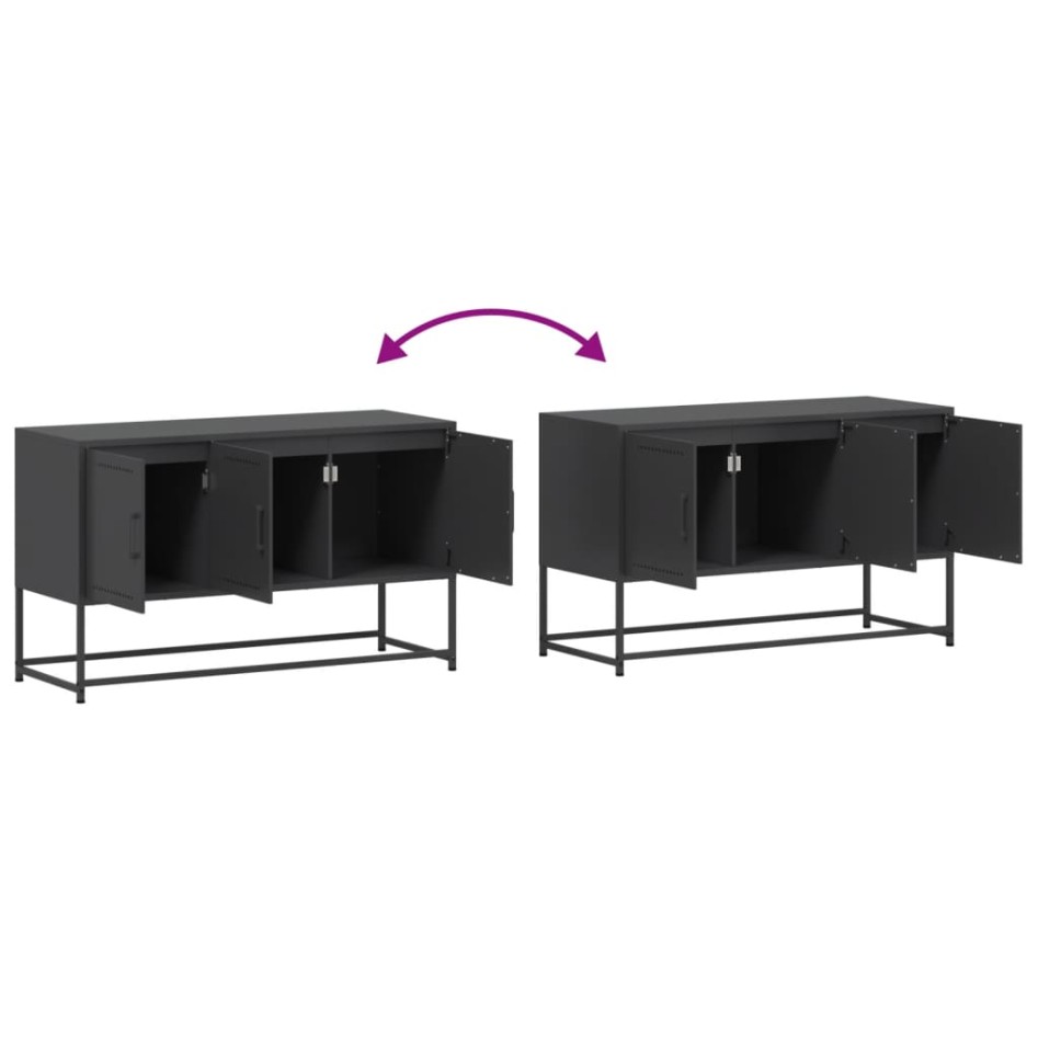 Mueble para TV de acero negro 100,5x39x60,5