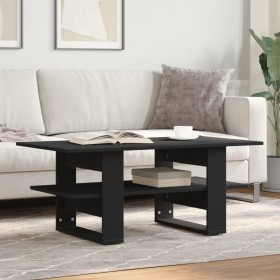 Mesa de centro madera de ingeniería negra 102x55x42
