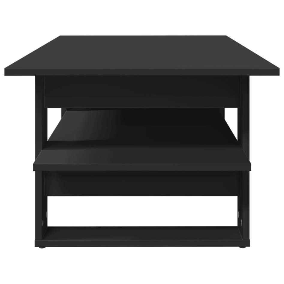 Mesa de centro madera de ingeniería negra 102x55x42