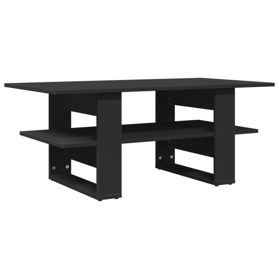 Mesa de centro madera de ingeniería negra 102x55x42
