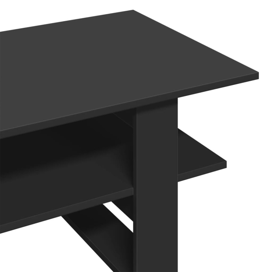 Mesa de centro madera de ingeniería negra 102x55x42