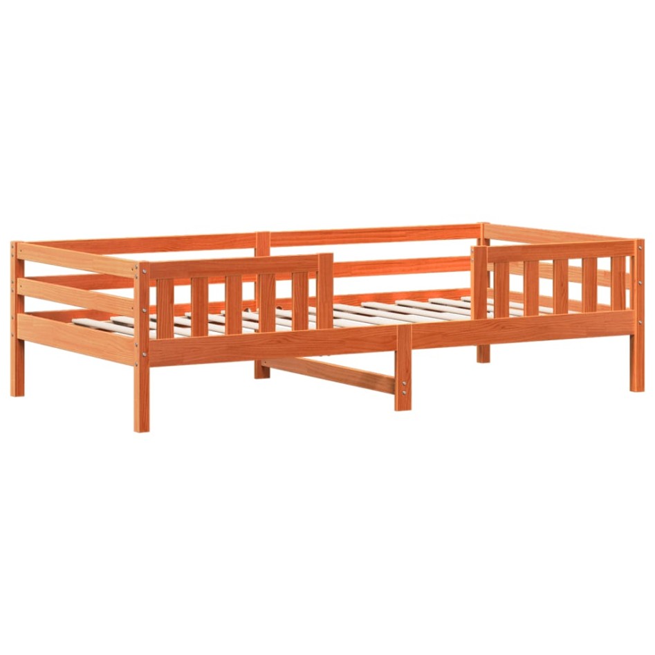 Estructura de cama sin colchón madera maciza marrón 75x190