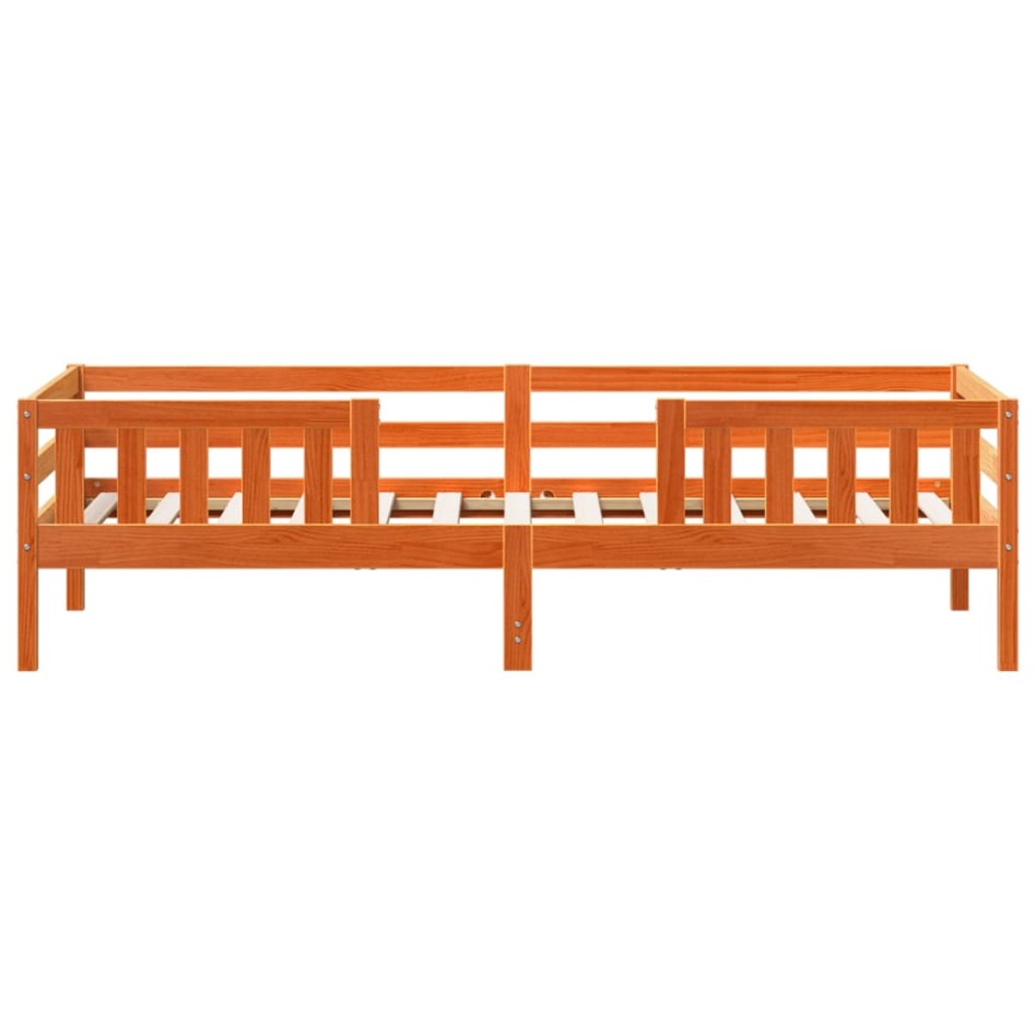Estructura de cama sin colchón madera maciza marrón 75x190