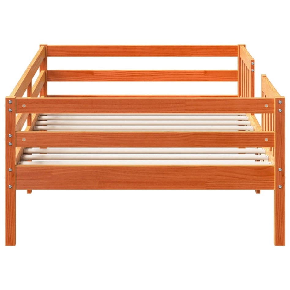 Estructura de cama sin colchón madera maciza marrón 75x190