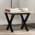 Mesa de centro marco X madera maciza pino y acero 50x50x35