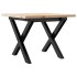 Mesa de centro marco X madera maciza pino y acero 50x50x35