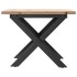 Mesa de centro marco X madera maciza pino y acero 50x50x35