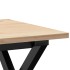 Mesa de centro marco X madera maciza pino y acero 50x50x35