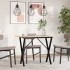 Mesa de comedor marco X madera maciza pino y acero
