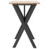 Mesa de comedor marco X madera maciza pino y acero
