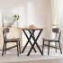 Mesa de comedor marco X madera maciza pino y acero