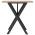 Mesa de comedor marco X madera maciza pino y acero