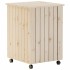 Cesta ropa sucia con ruedas RANA madera maciza pino 45x45x64