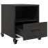 Mesitas de noche 2 uds acero negra 36x39x43,5
