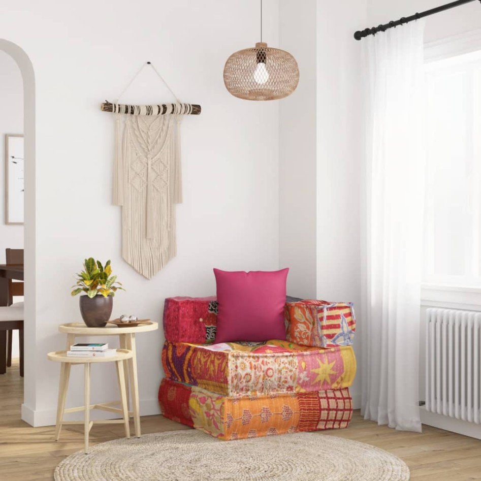 Puf modular con cojín de tela