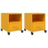 Mesitas de noche 2 uds acero amarillo mostaza 36x39x43,5