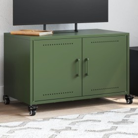 Mueble de TV de acero verde oliva 68x39x43,5