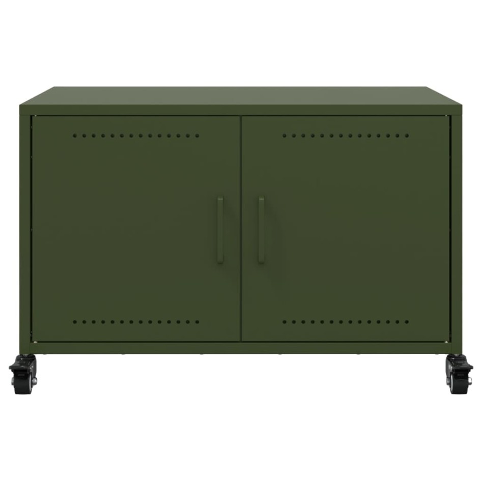 Mueble de TV de acero verde oliva 68x39x43,5