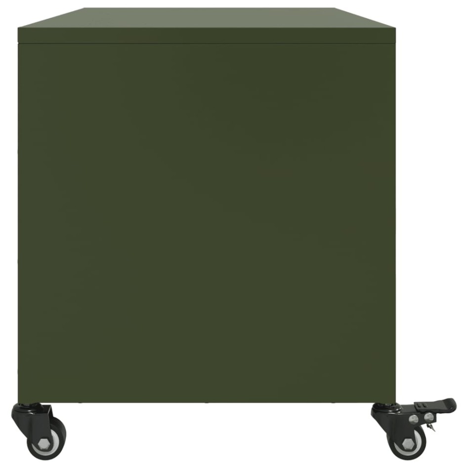Mueble de TV de acero verde oliva 68x39x43,5