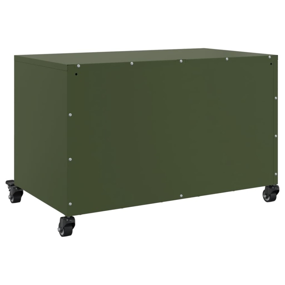 Mueble de TV de acero verde oliva 68x39x43,5