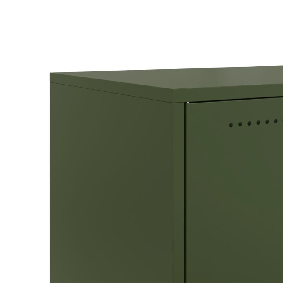 Mueble de TV de acero verde oliva 68x39x43,5