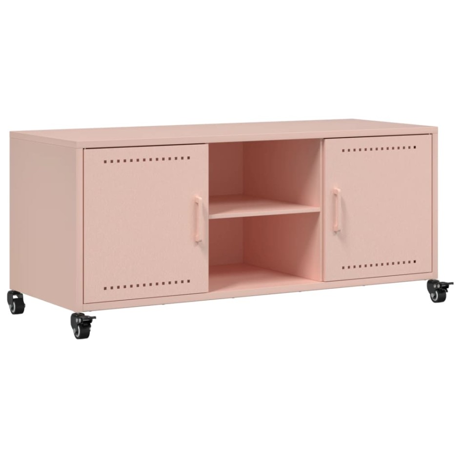 Mueble para TV acero laminado en frío rosa 100,5x39x43,5